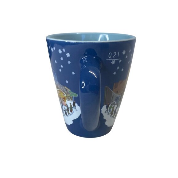 Christkindlmarket 2022 Ceramic Mug Chicago Skyline Snow Scene 12 Oz Blue & Multi - Picture 7 of 7